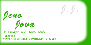 jeno jova business card